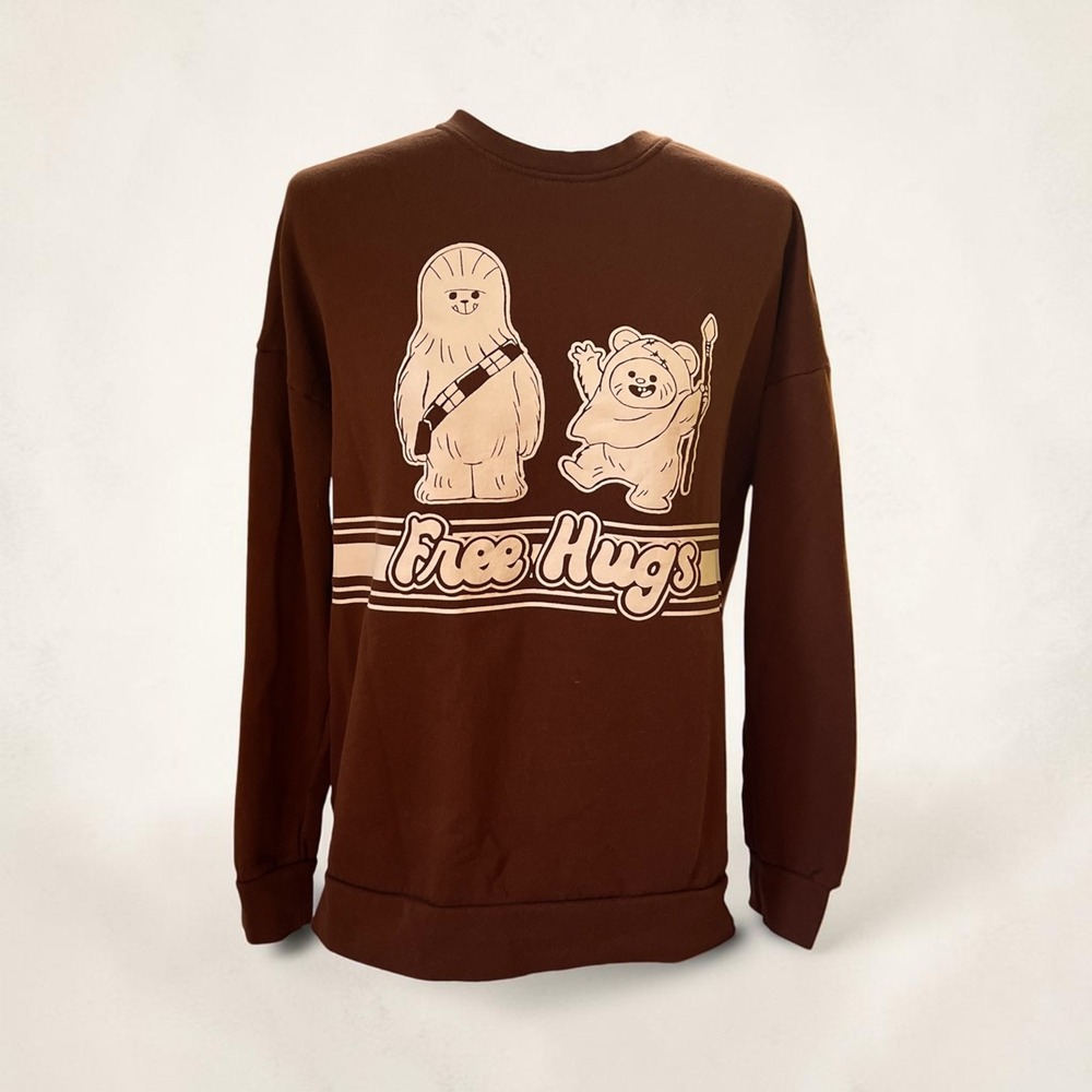 Our Universe Star Wars Free Hugs Crewneck Sweatshirt Brown Chewbacca Ewok